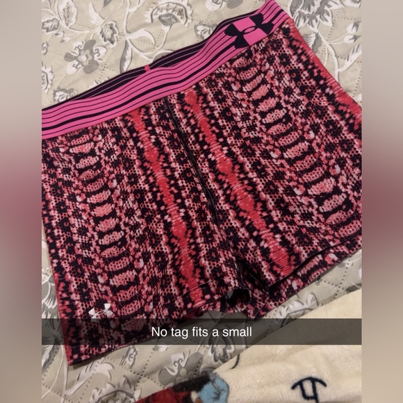 Under Armour Women's Pink and Black Athletic Shorts - Picture 1 of 1